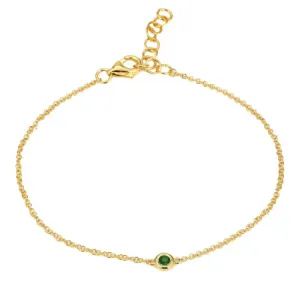 14K PETITE EMERALD BRACELET