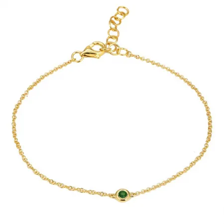 14K PETITE EMERALD BRACELET