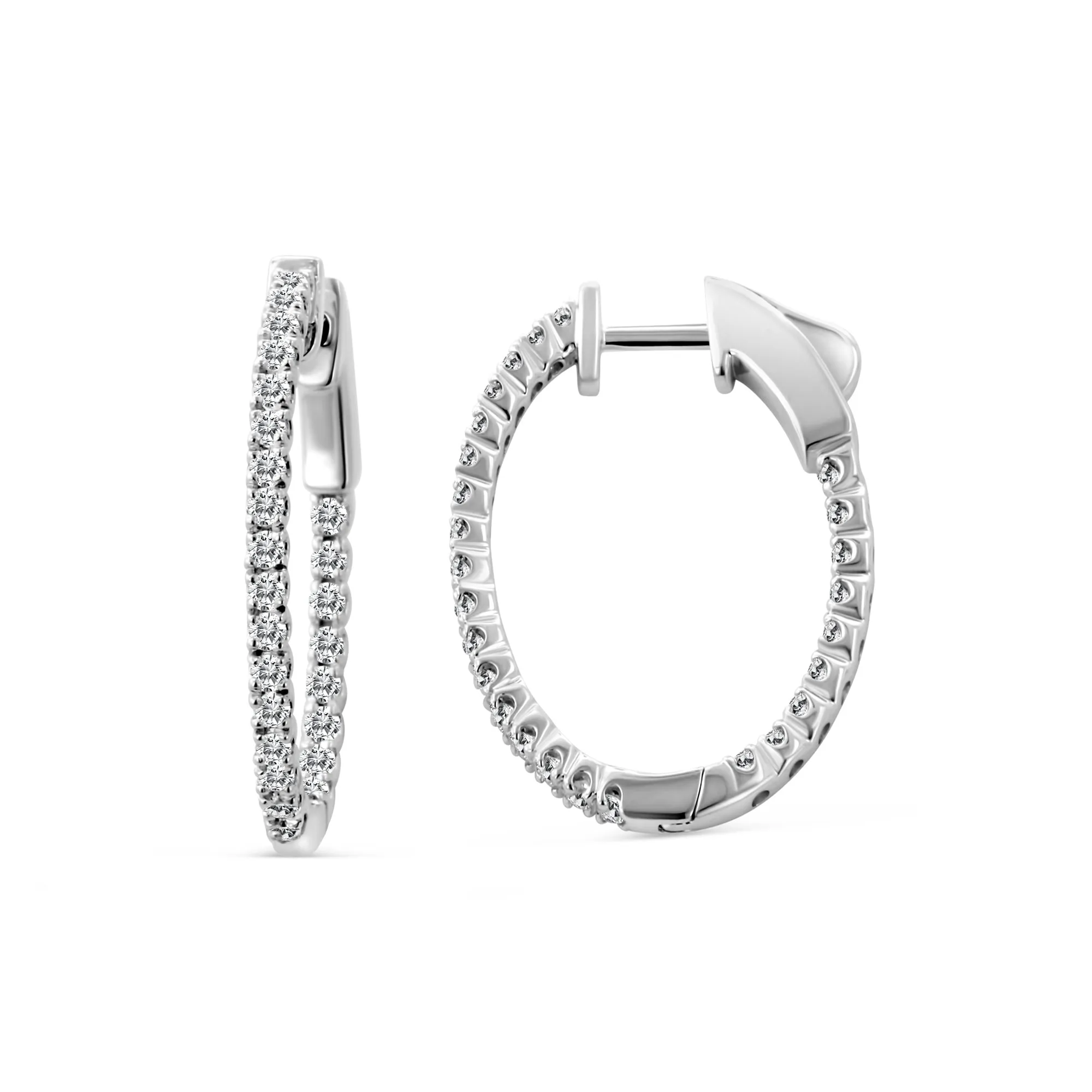 14KW 16/20M INSIDE OUT OVAL DIAMOND HOOP  (118HP117338W14DI1)