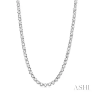 15.00 ctw Round Cut Diamond Tennis Necklace in 14K White Gold