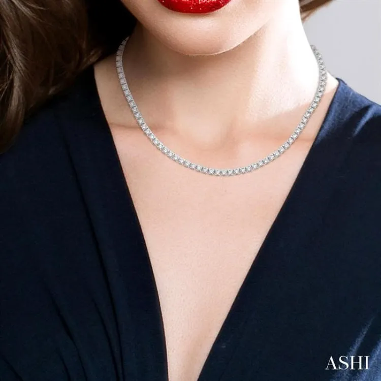 15.00 ctw Round Cut Diamond Tennis Necklace in 14K White Gold