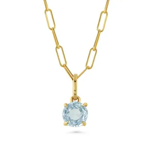 1.65 Aquamarine Round Prong Set Charm