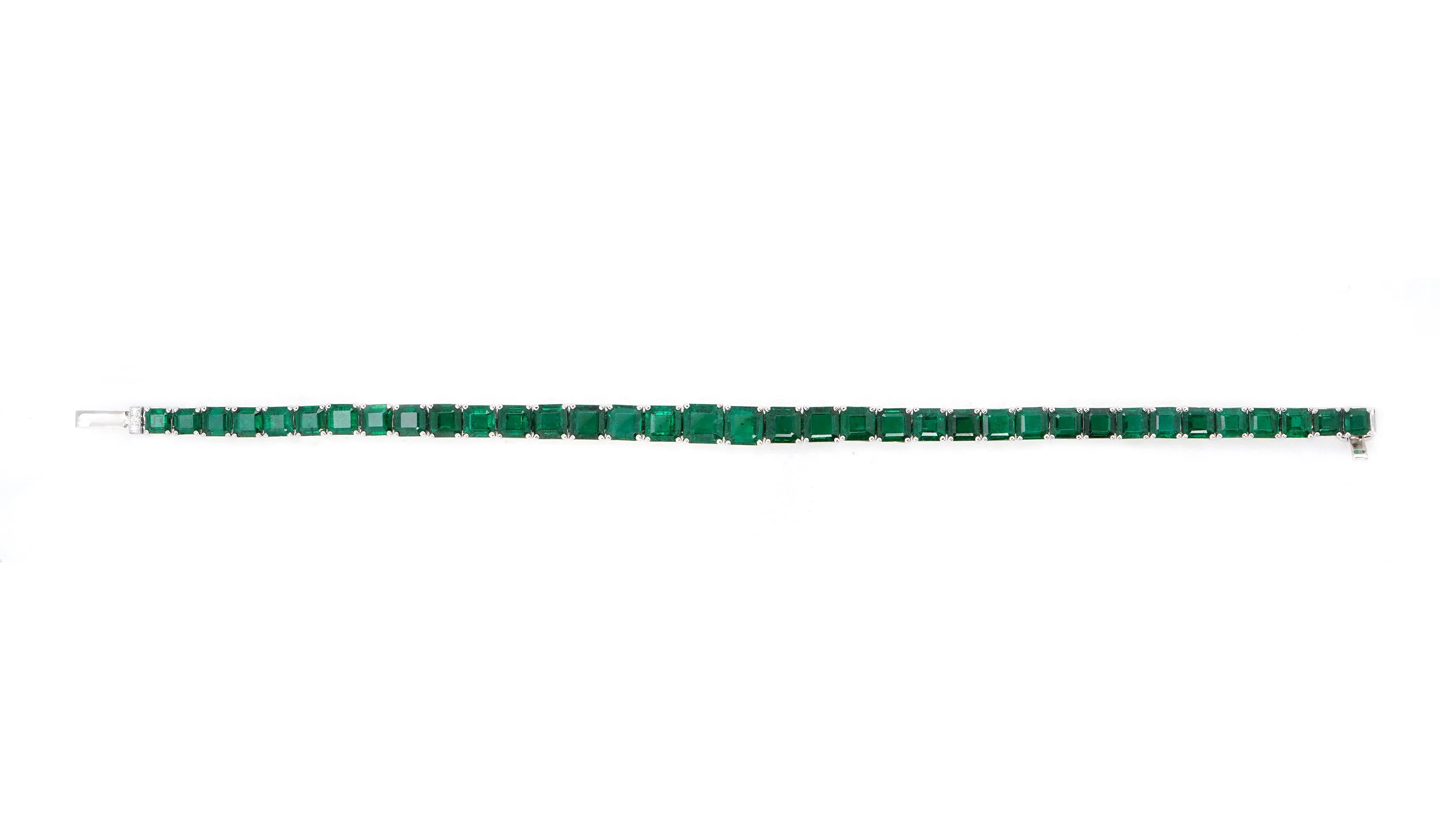 17.21 cts Octagon Emerald Tennis Bracelet