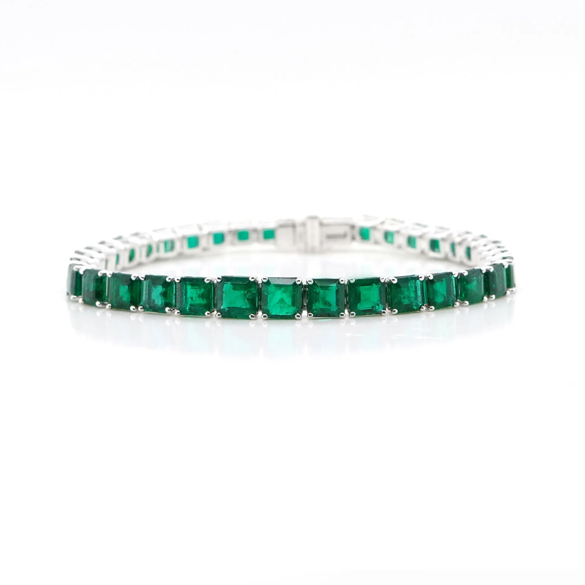 17.21 cts Octagon Emerald Tennis Bracelet