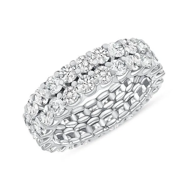 18K White Gold Diamond 3.44 CT. Round Cut Eternity Band