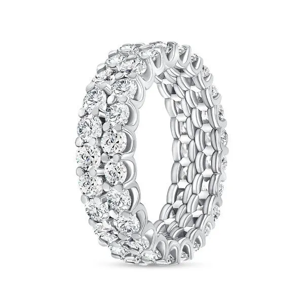 18K White Gold Diamond 3.44 CT. Round Cut Eternity Band