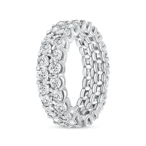 18K White Gold Diamond 3.44 CT. Round Cut Eternity Band