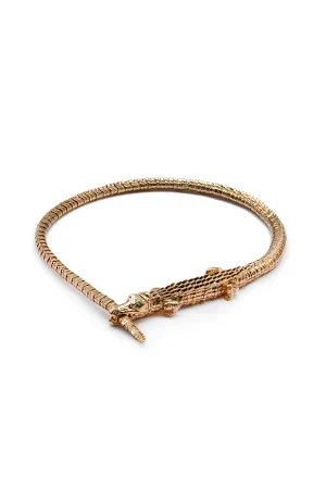 18K Yellow Gold Alligator Wrap Necklace