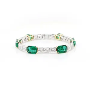 19.09 cts Emerald With Diamond Bracelet (ENQUIRE)