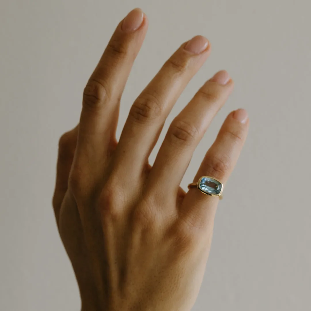 2.84ct Aquamarine Bezel Ring