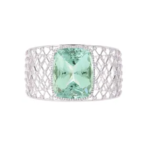 91.89 Carat Aquamarine and Diamond Cuff Bracelet