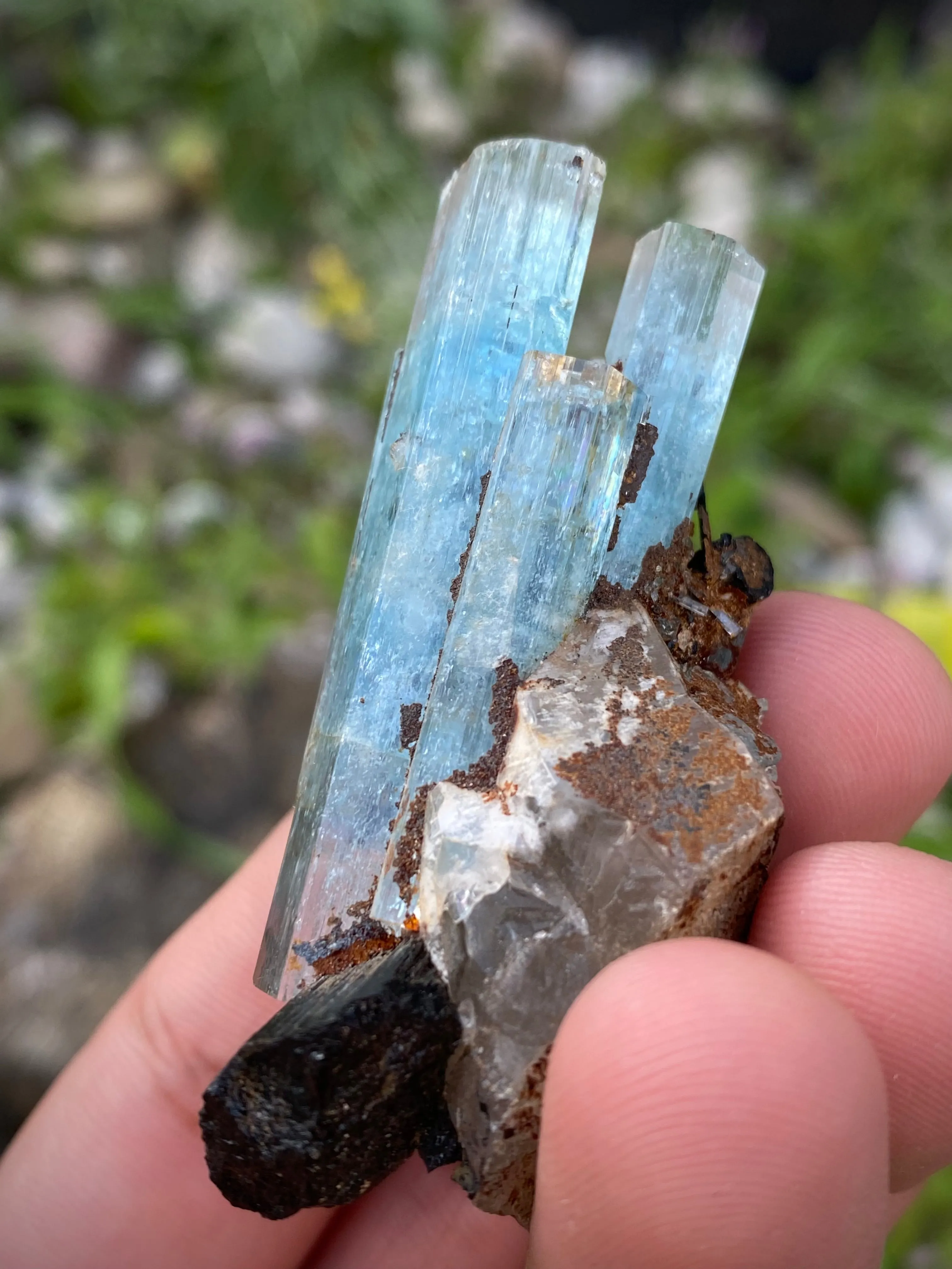 Aquamarine Specimen with Black Tourmaline from Erongo Mountain, Erongo Region, Namibia
