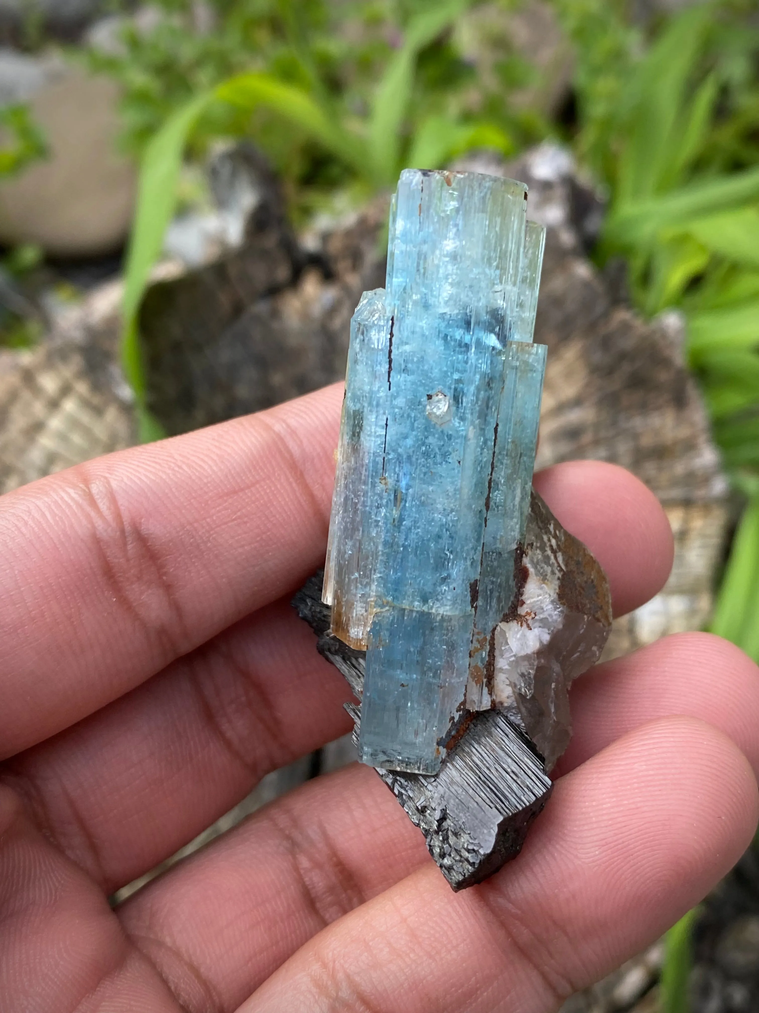 Aquamarine Specimen with Black Tourmaline from Erongo Mountain, Erongo Region, Namibia