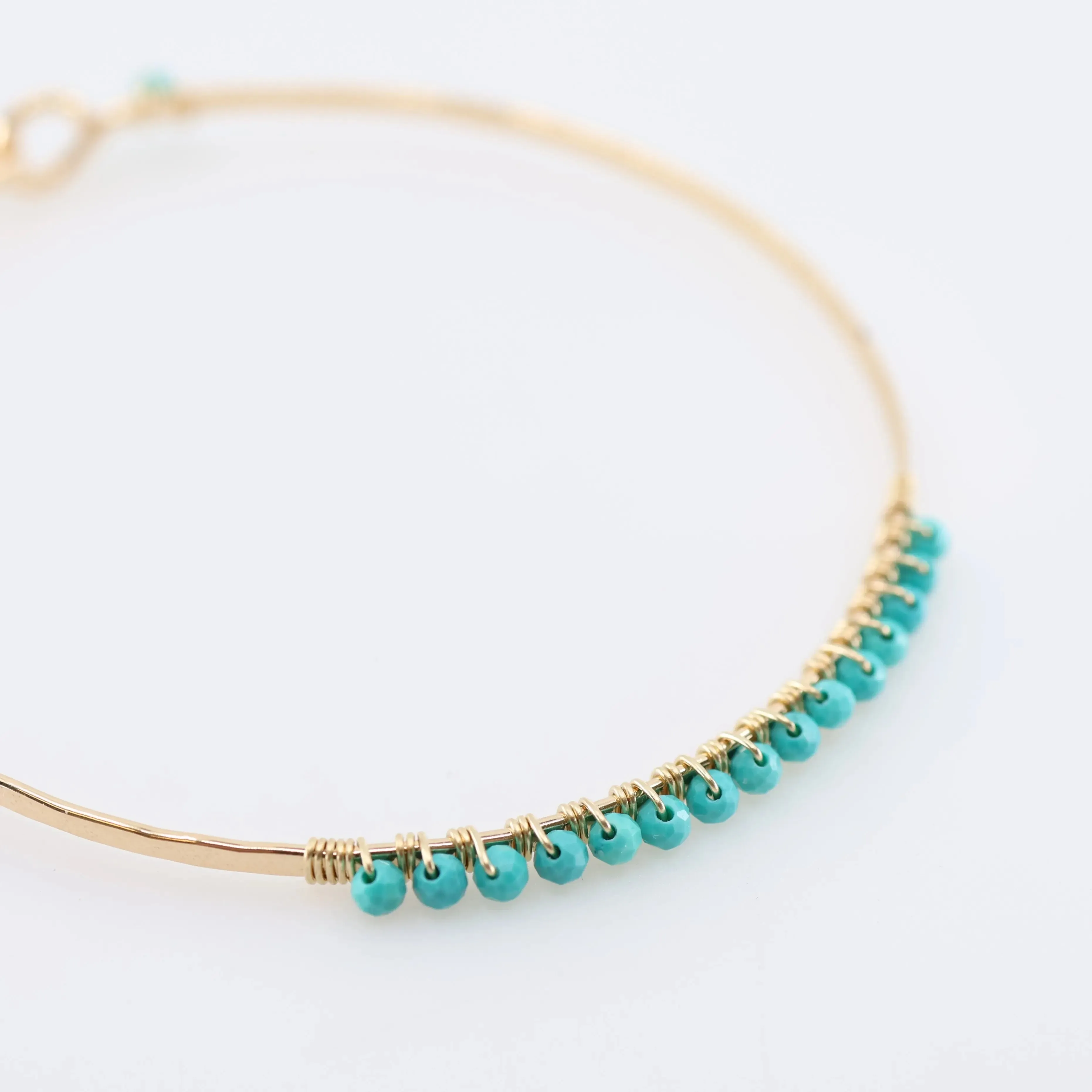 Bangle Bracelet Wrapped in Tiny Gemstones