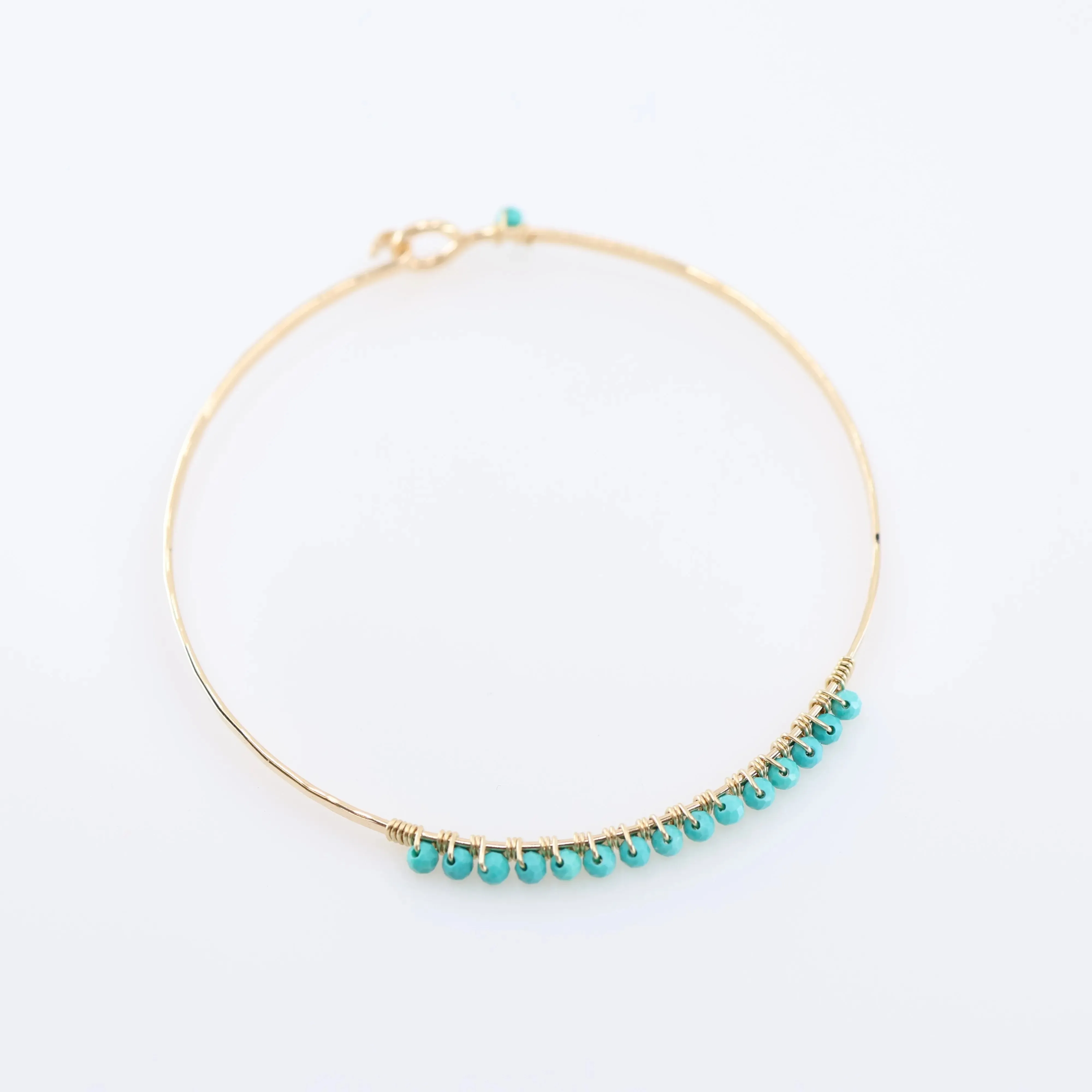 Bangle Bracelet Wrapped in Tiny Gemstones