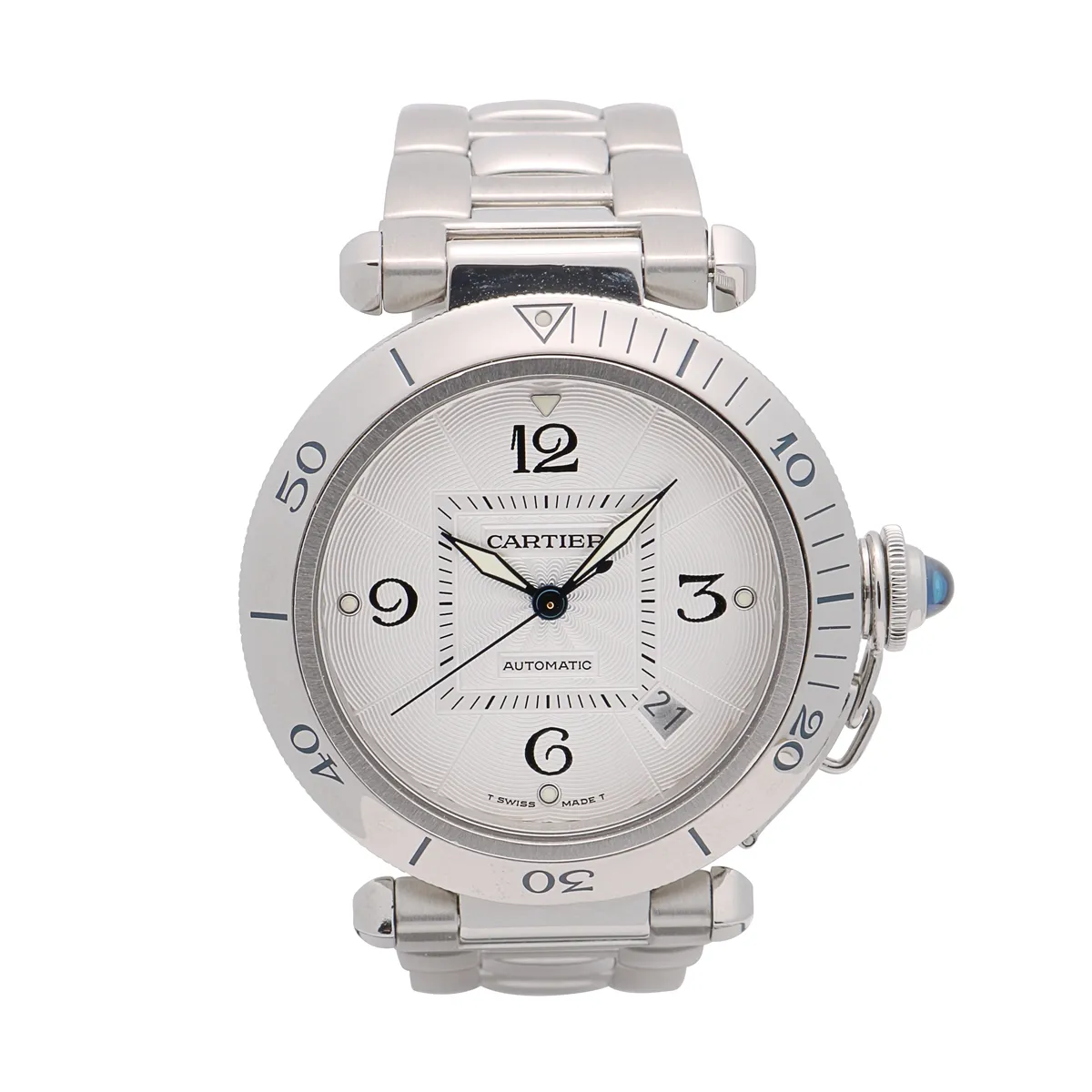 Cartier Pasha Automatic Date 2378 Silver Dial Stainless Steel 38mm (Preowned)