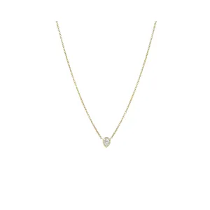 Diamond Bezel Pear Necklace