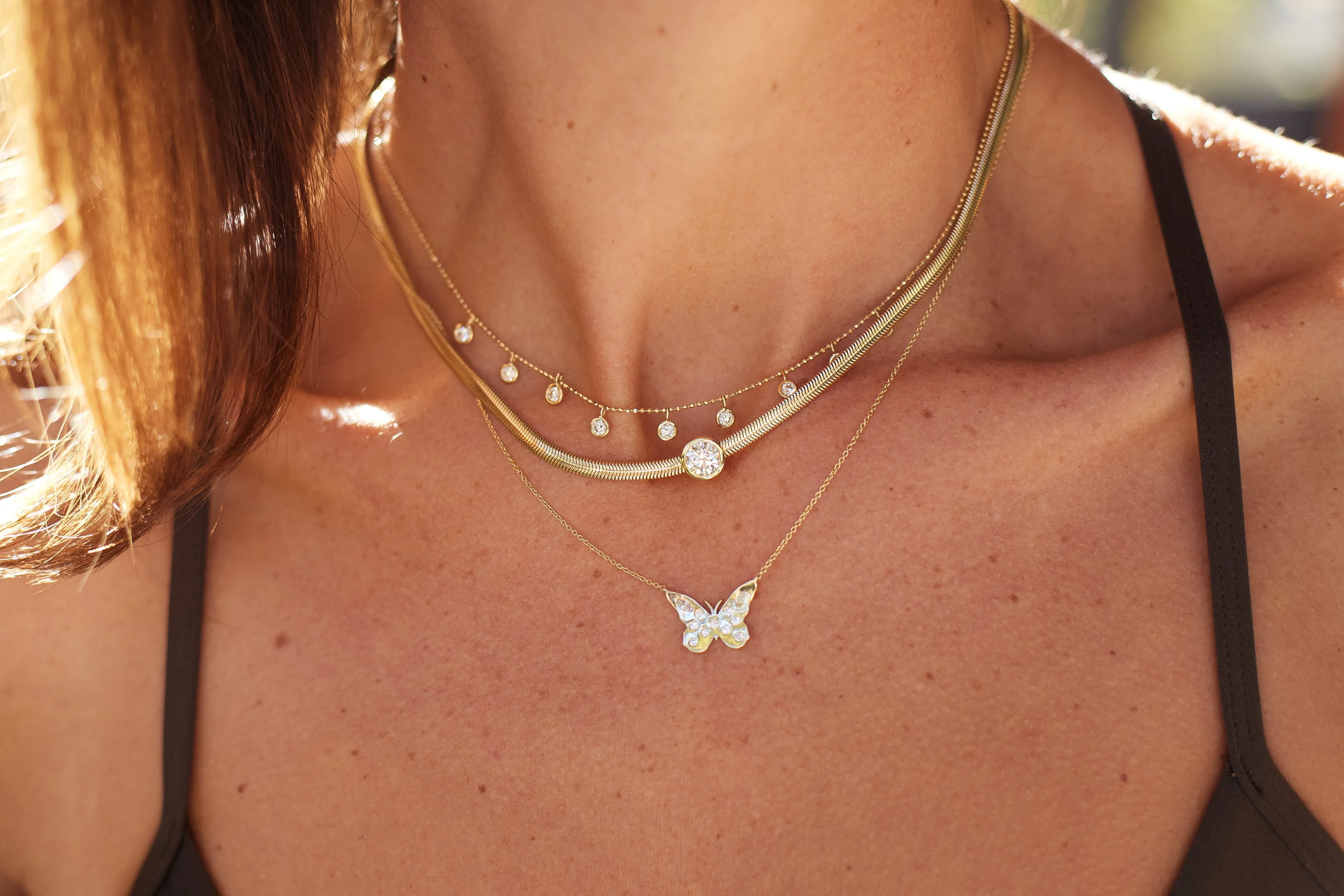 Diamond Herringbone Necklace