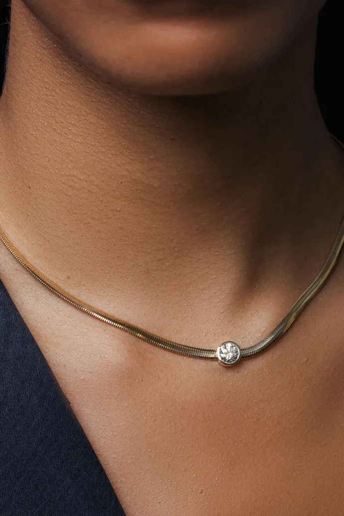 Diamond Herringbone Necklace