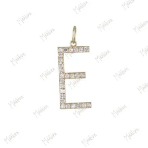Diamond Initial pendant  15mm letter  E