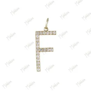 Diamond Initial pendant 15mm letter F