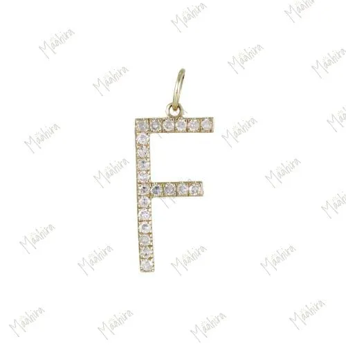Diamond Initial pendant 15mm letter F