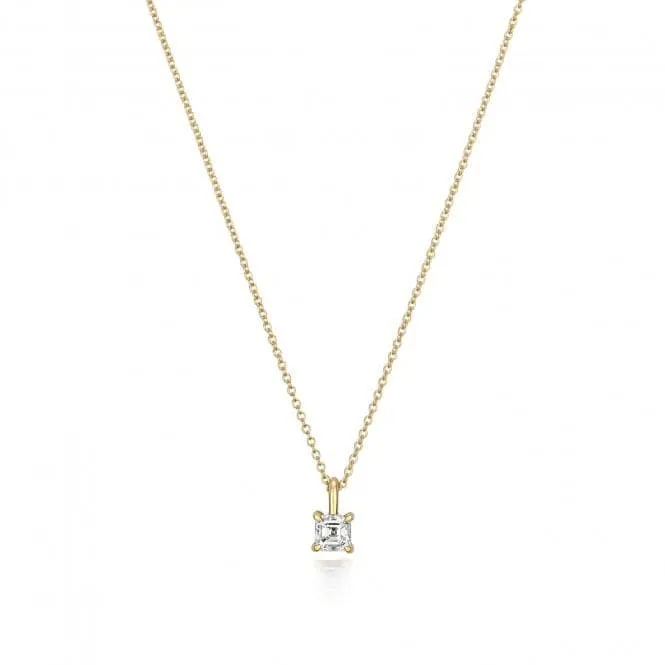 Diamond Jewellery 18ct Gold Asscher Cut Diamond Necklace NDQ161