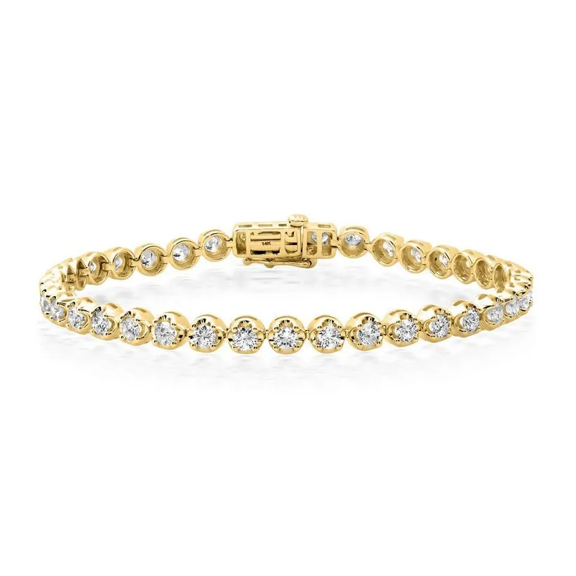 Emerald Elegance Diamond Tennis Bracelet