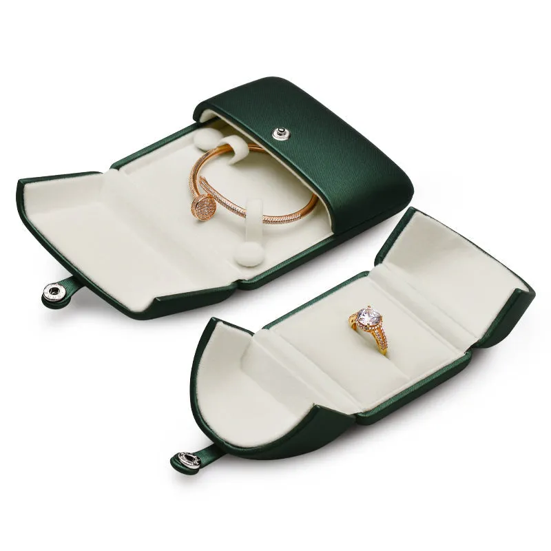 Emerald Green PU leather Bracelet Chain Gift Box H109