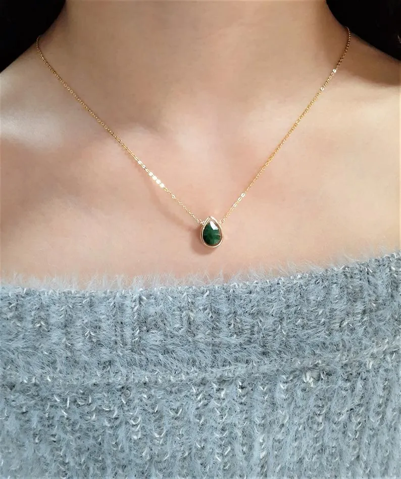 Emerald Pendant Necklace