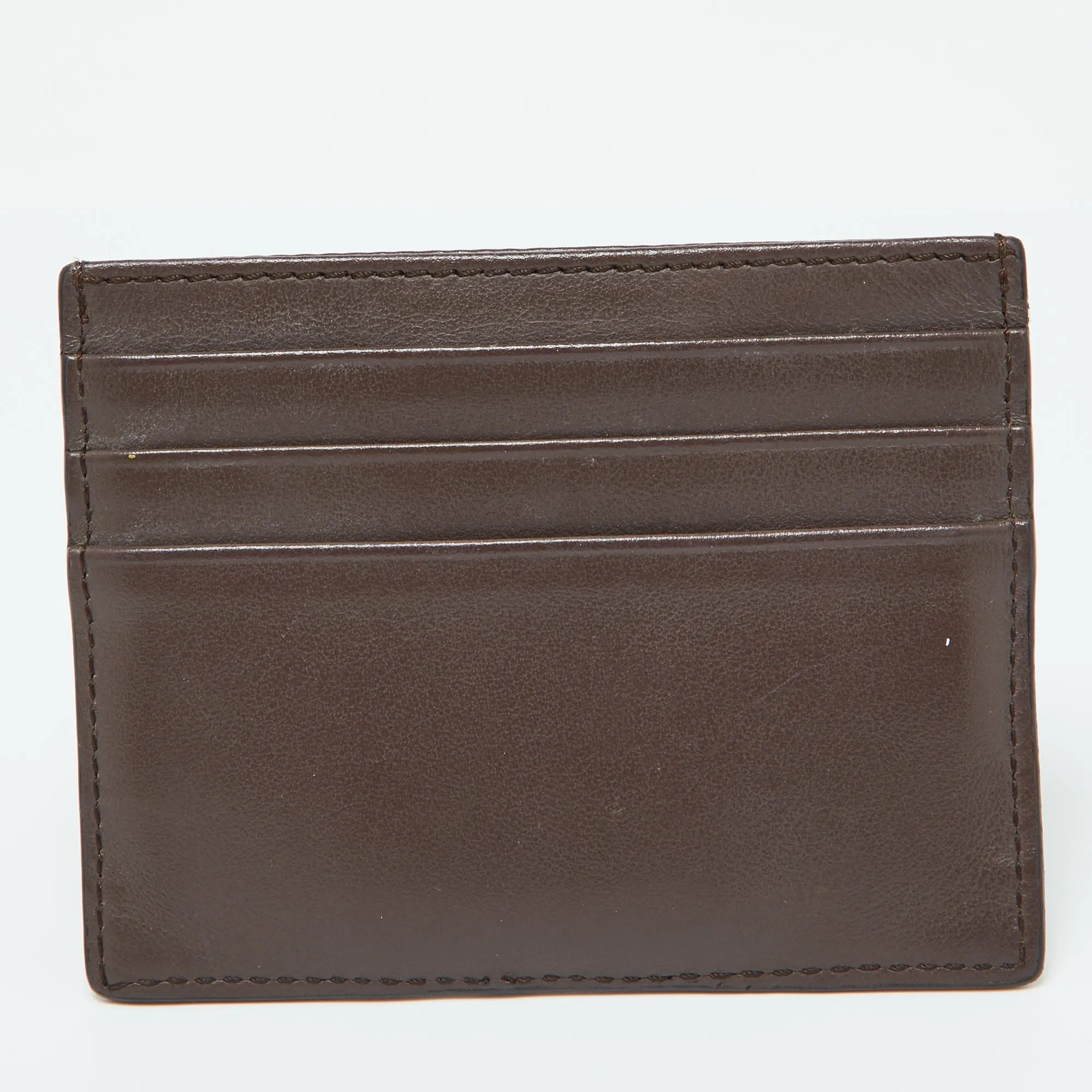 Fendi Brown Zucca Leather Card Holder..
