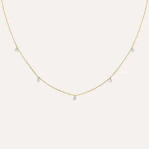 Floating Diamond Station Necklace