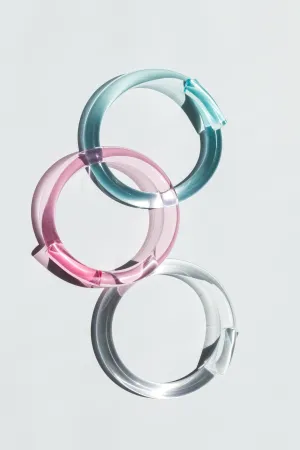 Lucite Rod Bracelet - Pink, Turq & Clear