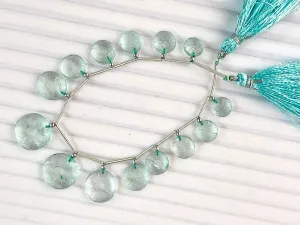 Natural Aquamarine Carved Round shape beads