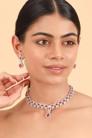 Pearlfect Quartz American Diamond Necklace Sets