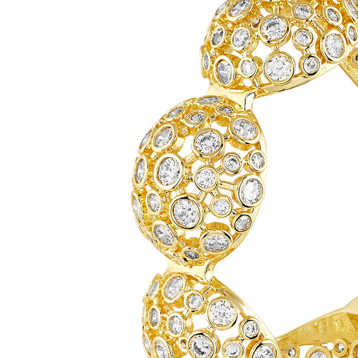 Red Crystal Ball Cuff Bracelet