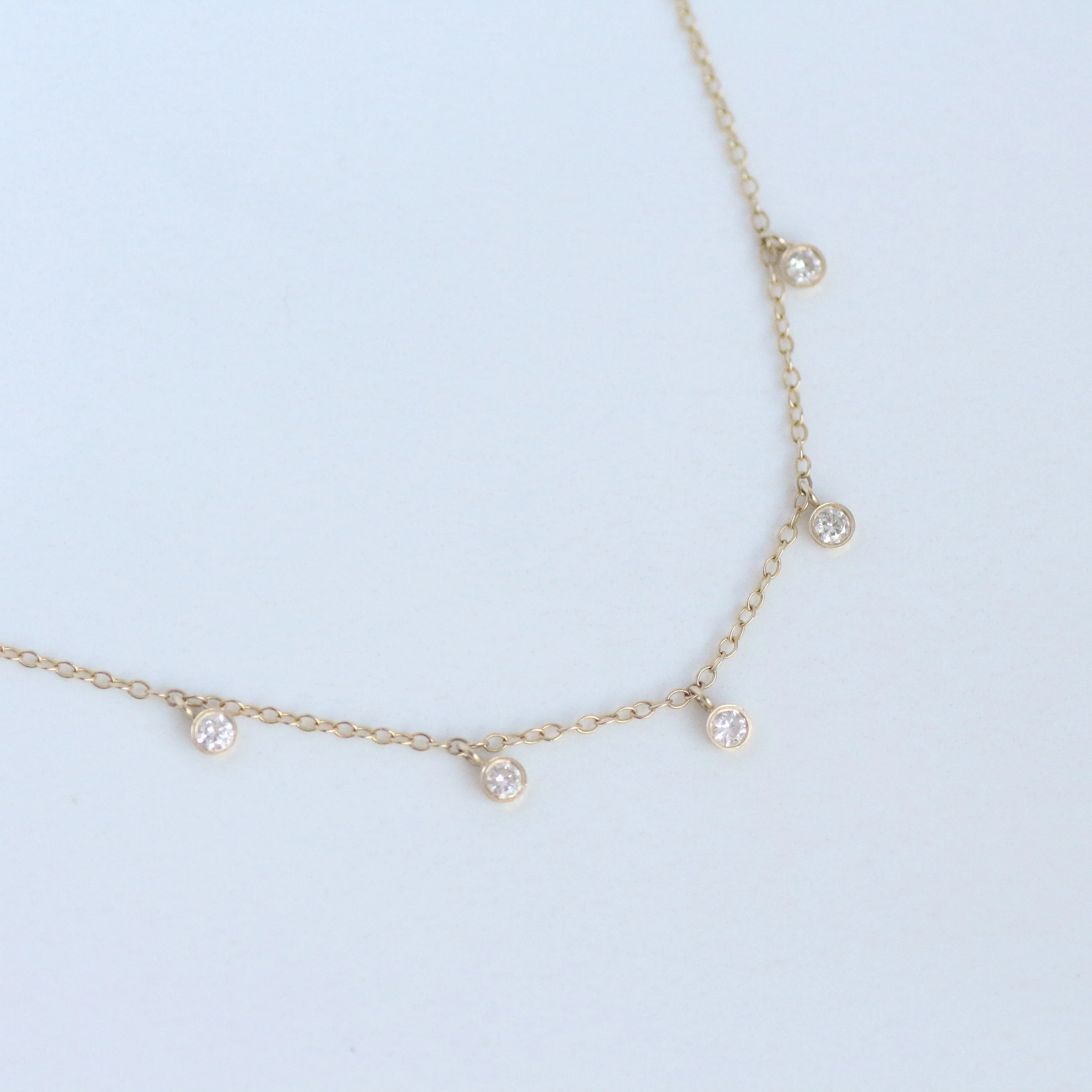 Tiny Diamond Moons necklace
