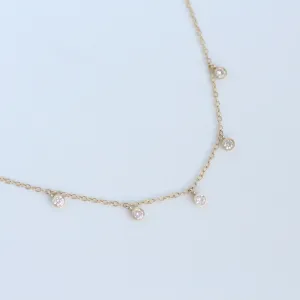 Tiny Diamond Moons necklace