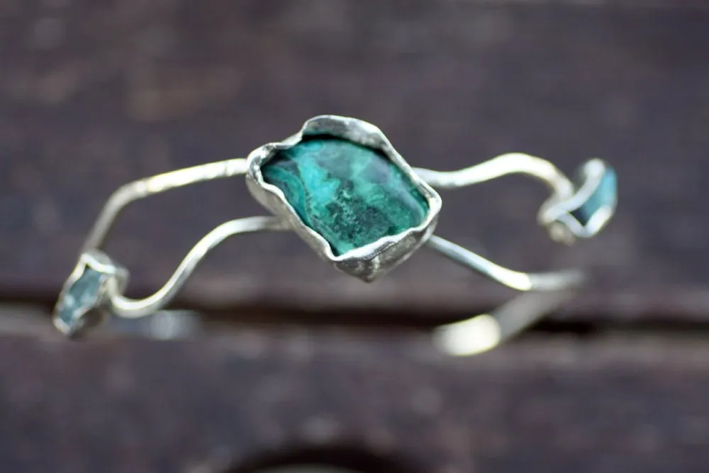 Turquoise, Aquamarine and Labradorite bracelet