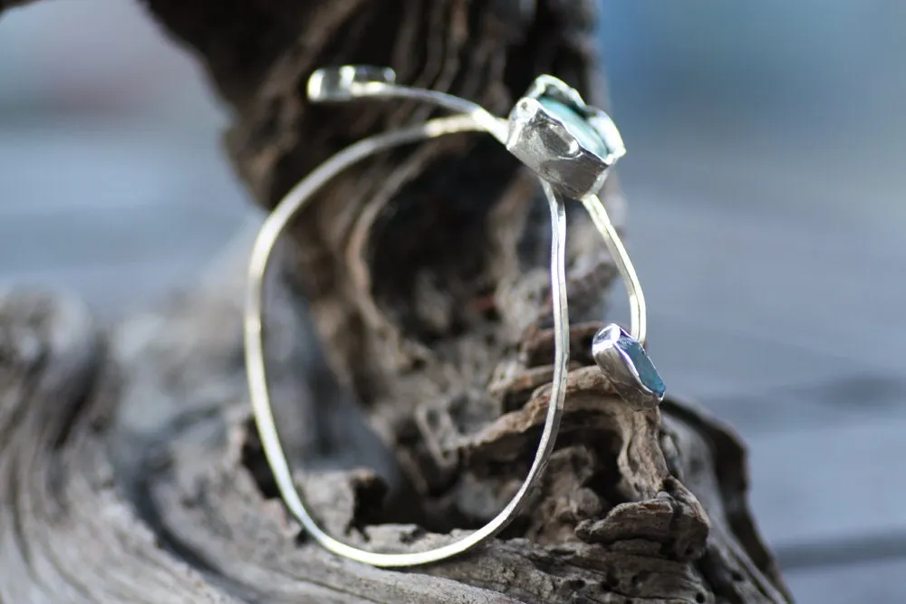 Turquoise, Aquamarine and Labradorite bracelet