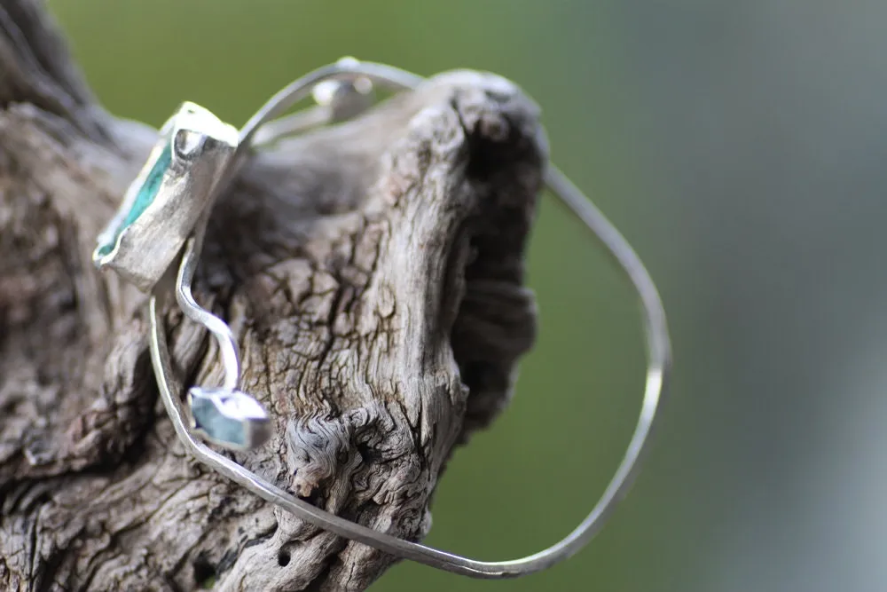 Turquoise, Aquamarine and Labradorite bracelet