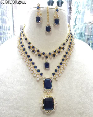 Women's Designer American Diamond Antique Stone Necklace Set